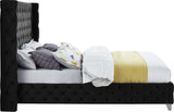 Savan Velvet / Engineered Wood / Metal / Foam Contemporary Black Velvet King Bed - 88" W x 86" D x 56" H