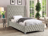 Savan Velvet / Engineered Wood / Metal / Foam Contemporary Cream Velvet Twin Bed - 50" W x 81" D x 56" H