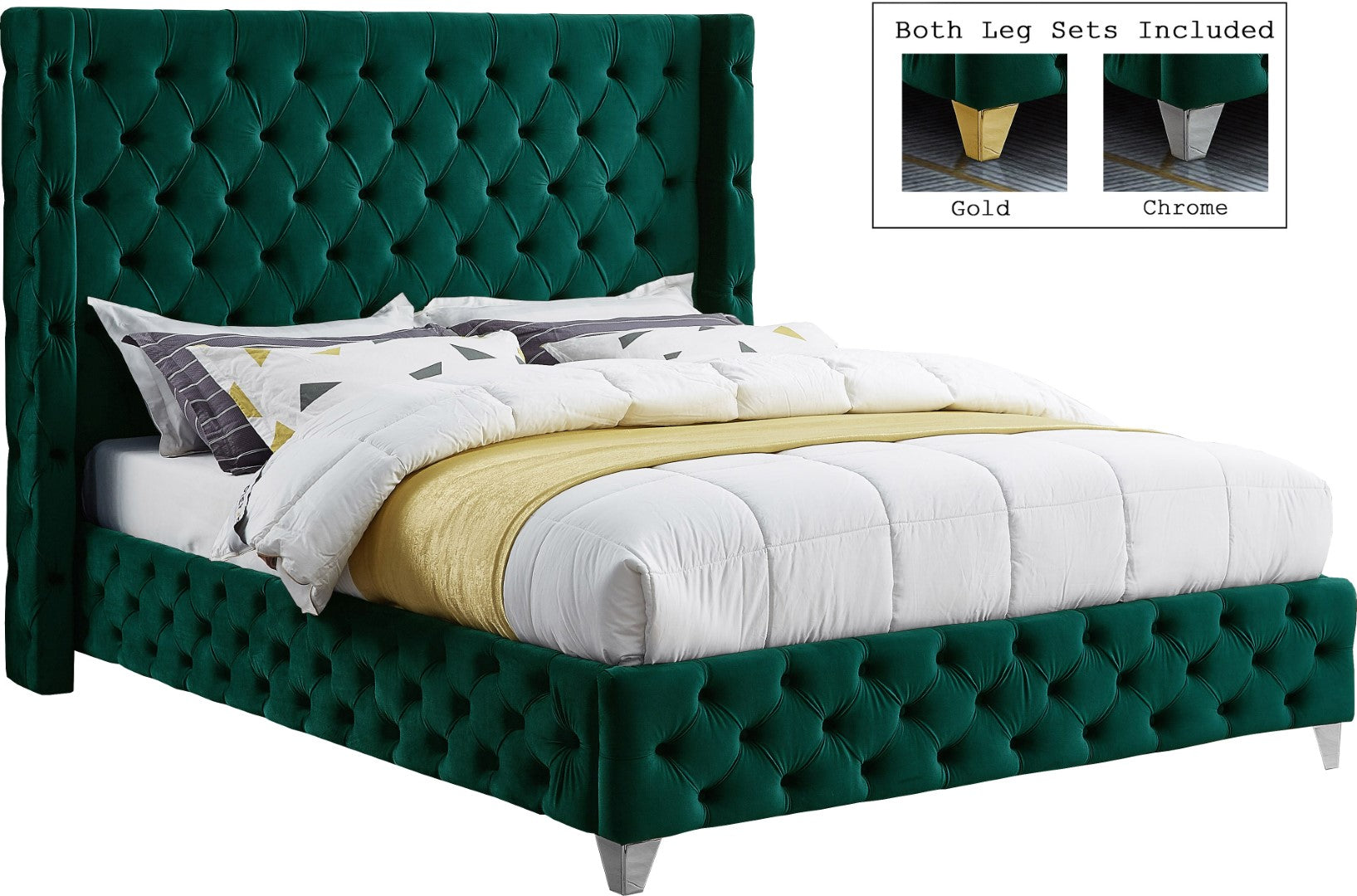 Meridian Furniture Savan Velvet Twin Bed - Thumbnail 3