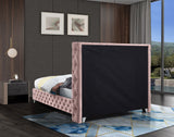 Savan Velvet / Engineered Wood / Metal / Foam Contemporary Pink Velvet Queen Bed - 72" W x 86" D x 56" H