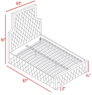 Sedona Velvet / Engineered Wood / Metal / Foam Contemporary Black Velvet King Bed - 83" W x 87" D x 61" H