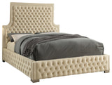 Sedona Velvet / Engineered Wood / Metal / Foam Contemporary Cream Velvet Queen Bed - 67" W x 87" D x 61" H