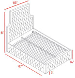 Sedona Velvet / Engineered Wood / Metal / Foam Contemporary Grey Velvet King Bed - 83" W x 87" D x 61" H