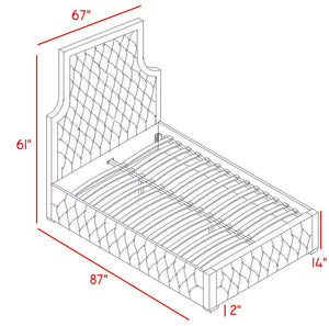 Sedona Velvet / Engineered Wood / Metal / Foam Contemporary Navy Velvet King Bed - 83" W x 87" D x 61" H
