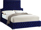 Sedona Velvet / Engineered Wood / Metal / Foam Contemporary Navy Velvet Queen Bed - 67" W x 87" D x 61" H