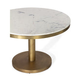 Union Home Shay Round Dining Table Antique Brass Mild Steel & Marble