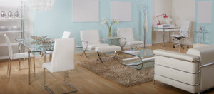 Gunar Pro High Back Office Chair in White with Chromed Steel Base