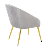 Shiraz Contemporary/Glam Chair in Gold Metal and Silver Velvet by LumiSource