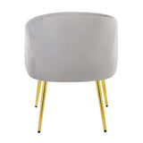 Shiraz Contemporary/Glam Chair in Gold Metal and Silver Velvet by LumiSource