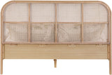 Siena Ash Veneer / Engineered Wood / Natural Cane Mid-Century Modern Natural Ash Wood King Bed (3 Boxes) - 79" W x 85.5" D x 43" H