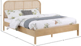 Siena Ash Veneer / Engineered Wood / Natural Cane Mid-Century Modern Natural Ash Wood Queen Bed (3 Boxes) - 63" W x 85.5" D x 43" H