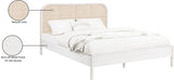 Siena Ash Veneer / Engineered Wood / Natural Cane Mid-Century Modern White Ash Wood King Bed (3 Boxes) - 79" W x 85.5" D x 43" H