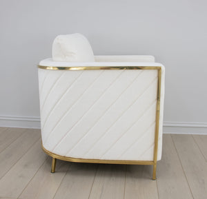 Zeugma Sienna Gold and White Chair