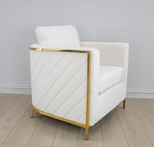 Zeugma Sienna Gold and White Chair