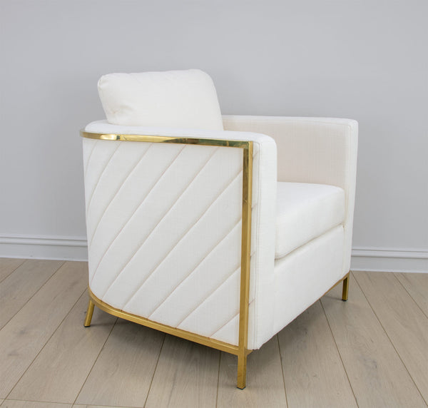 Zeugma Sienna Gold and White Chair