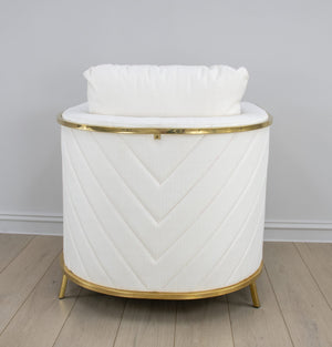 Zeugma Sienna Gold and White Chair