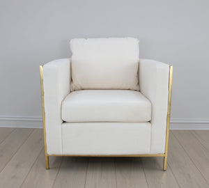 Zeugma Sienna Gold and White Chair