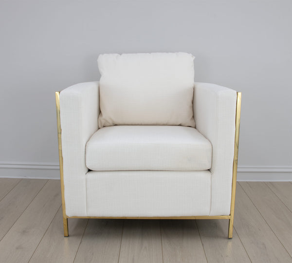 Zeugma Sienna Gold and White Chair