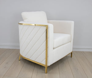 Zeugma Sienna Gold and White Chair