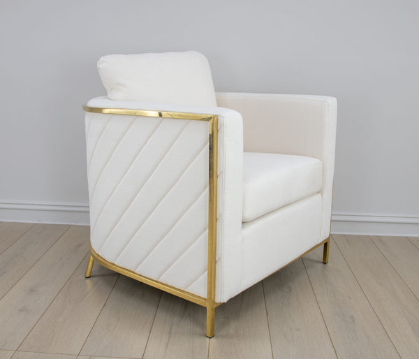 Zeugma Sienna Gold and White Chair