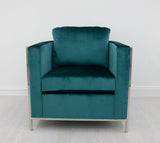 Zeugma Sienna Silver and Green Chair