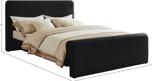 Sloan Velvet / Engineered Wood / Foam Contemporary Black Velvet Full Bed (3 Boxes) - 59" W x 89" D x 44.5" H