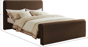 Sloan Velvet / Engineered Wood / Foam Contemporary Brown Velvet Full Bed (3 Boxes) - 59" W x 89" D x 44.5" H
