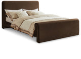 Sloan Velvet / Engineered Wood / Foam Contemporary Brown Velvet Full Bed (3 Boxes) - 59" W x 89" D x 44.5" H
