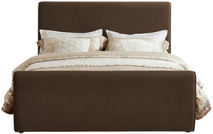 Sloan Velvet / Engineered Wood / Foam Contemporary Brown Velvet Full Bed (3 Boxes) - 59" W x 89" D x 44.5" H