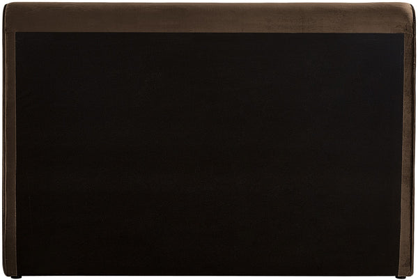 Sloan Velvet / Engineered Wood / Foam Contemporary Brown Velvet Full Bed (3 Boxes) - 59" W x 89" D x 44.5" H