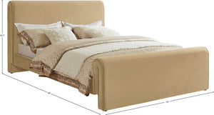 Sloan Velvet / Engineered Wood / Foam Contemporary Camel Velvet Full Bed (3 Boxes) - 59" W x 89" D x 44.5" H