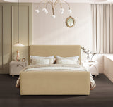 Sloan Velvet / Engineered Wood / Foam Contemporary Camel Velvet Full Bed (3 Boxes) - 59" W x 89" D x 44.5" H