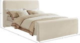 Sloan Velvet / Engineered Wood / Foam Contemporary Cream Velvet Full Bed (3 Boxes) - 59" W x 89" D x 44.5" H