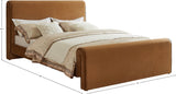 Sloan Velvet / Engineered Wood / Foam Contemporary Saddle Velvet Full Bed (3 Boxes) - 59" W x 89" D x 44.5" H
