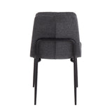 Smith Contemporary Dining Chair in Black Steel and Charcoal Fabric by LumiSource - Set of 2