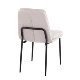 Smith Contemporary Dining Chair in Black Steel and Cream Fabric by LumiSource - Set of 2