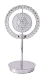 Bethel Chrome LED Table Lamp in Metal & Crystal