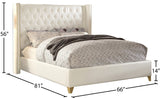 Soho Bonded Leather / Engineered Wood / Metal / Foam Contemporary White Bonded Leather Full Bed - 66" W x 81" D x 56" H