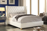 Soho Bonded Leather / Engineered Wood / Metal / Foam Contemporary White Bonded Leather King Bed - 88" W x 86" D x 56" H