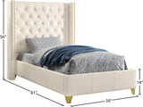 Soho Bonded Leather / Engineered Wood / Metal / Foam Contemporary White Bonded Leather Twin Bed - 50" W x 81" D x 56" H