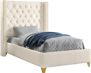 Soho Bonded Leather / Engineered Wood / Metal / Foam Contemporary White Bonded Leather Twin Bed - 50" W x 81" D x 56" H
