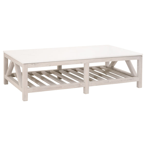 Essentials for Living Bella Antique Spruce Coffee Table 8019.WW-PNE/WHTQ