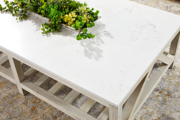 Essentials for Living Bella Antique Spruce Coffee Table 8019.WW-PNE/WHTQ