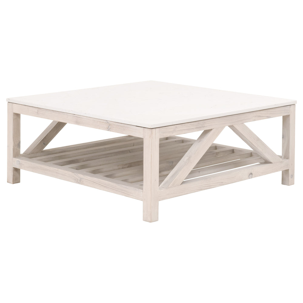Essentials for Living Bella Antique Spruce Square Coffee Table 8019SQ.WW-PNE/WHTQ