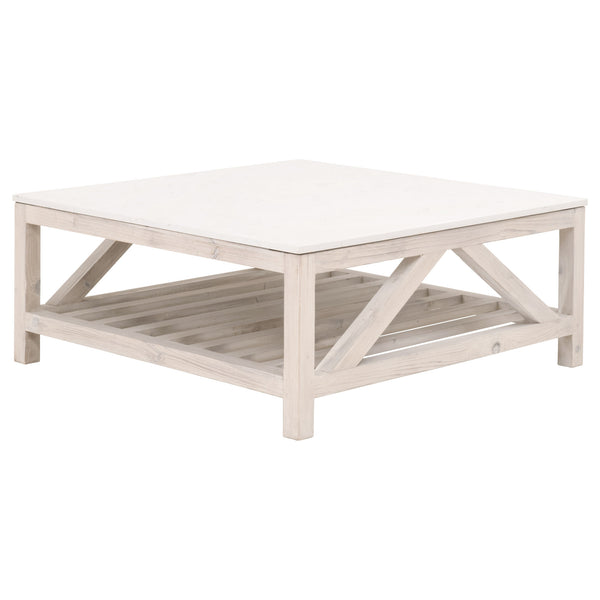 Essentials for Living Bella Antique Spruce Square Coffee Table 8019SQ.WW-PNE/WHTQ
