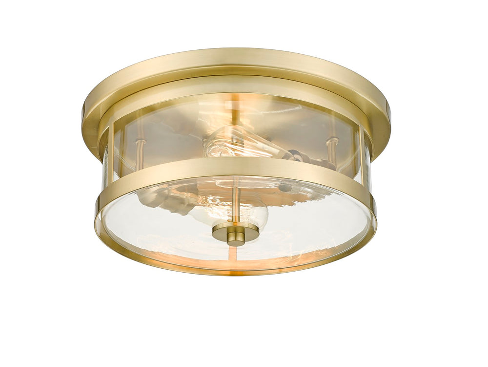 Bethel Gold Flush Mount Light Fixture – Elegant Metal & Clear Glass Design for Home Décor Appeal