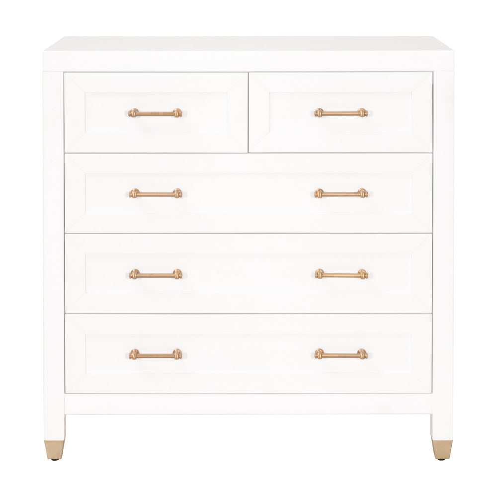 Essentials for Living Traditions Stella 5-Drawer High Chest 6135.WHT/BBRS