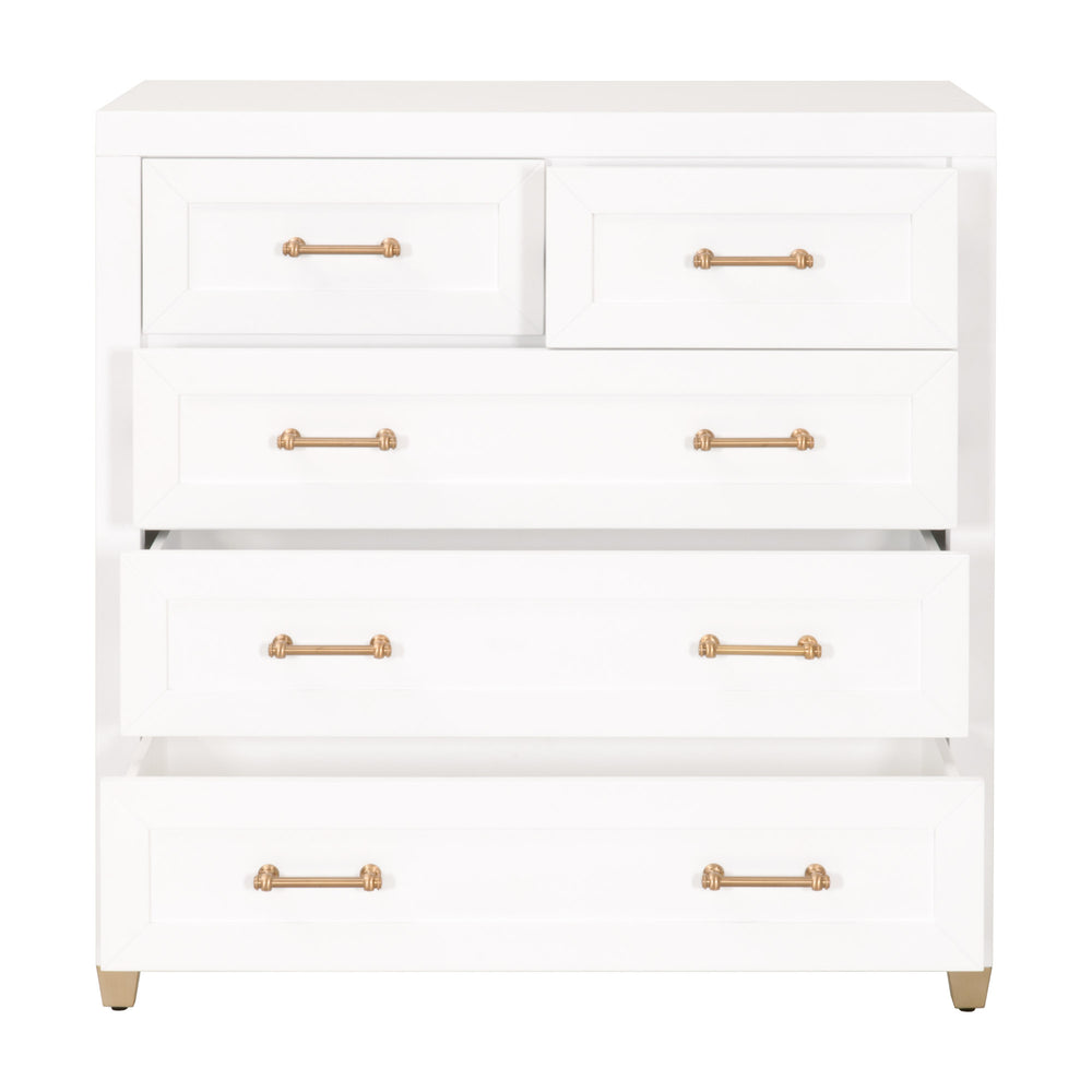 Essentials for Living Traditions Stella 5-Drawer High Chest 6135.WHT/BBRS