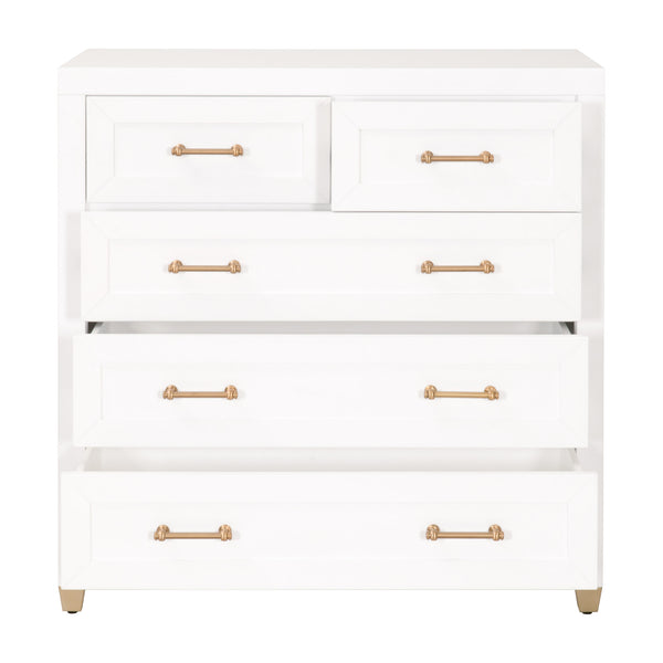 Essentials for Living Traditions Stella 5-Drawer High Chest 6135.WHT/BBRS