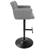 Stout Contemporary Adjustable Barstool with Swivel in Black with Grey Fabric by LumiSource
